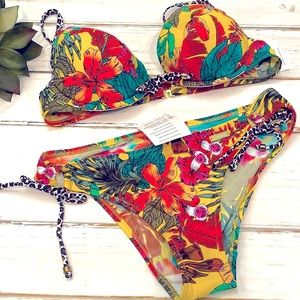 NWT Lascana Bikini Victoria Secret Bottoms 0/ Top 32C